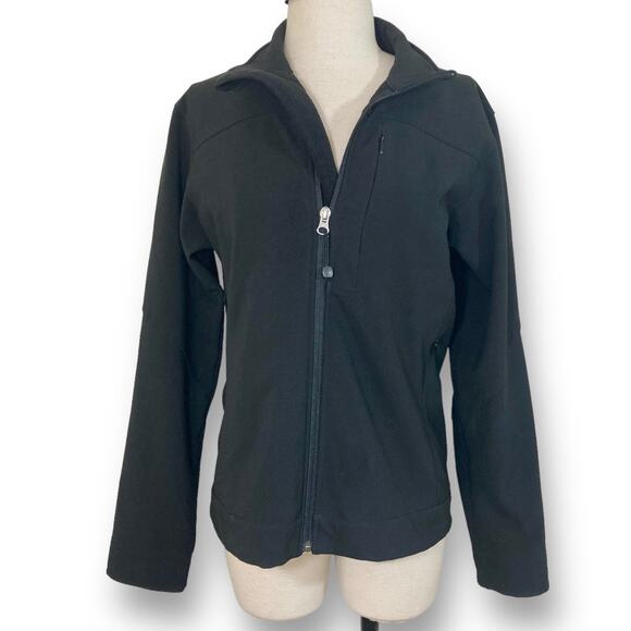 Black scuba utility windbreaker jacket by Fjall, ladies small fleece lined coat - Picture 2 of 9